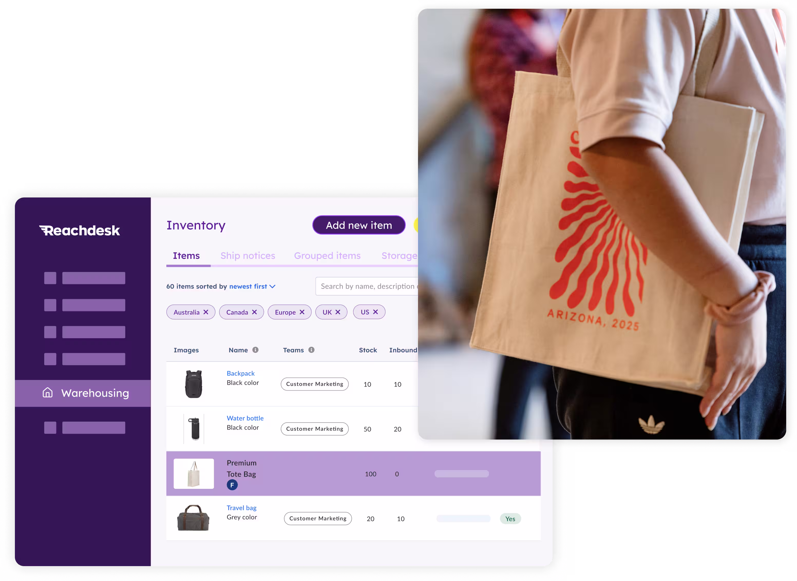 Centralized swag inventory dashboard