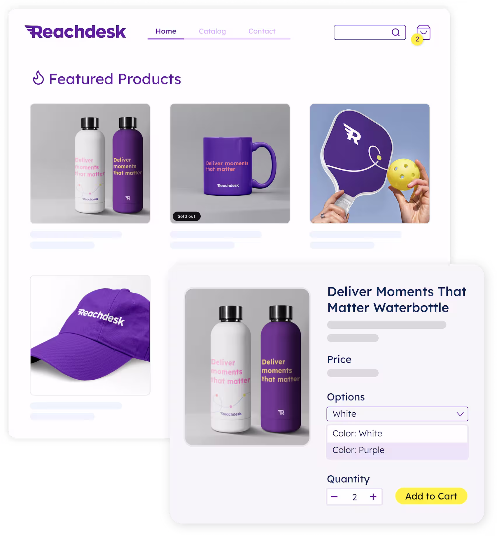 White-labeled store portal and product catalog