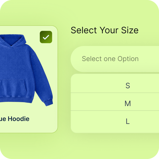 Recipients enter info or choose items