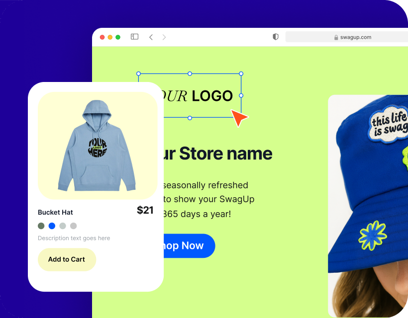 Company merch hub preview
